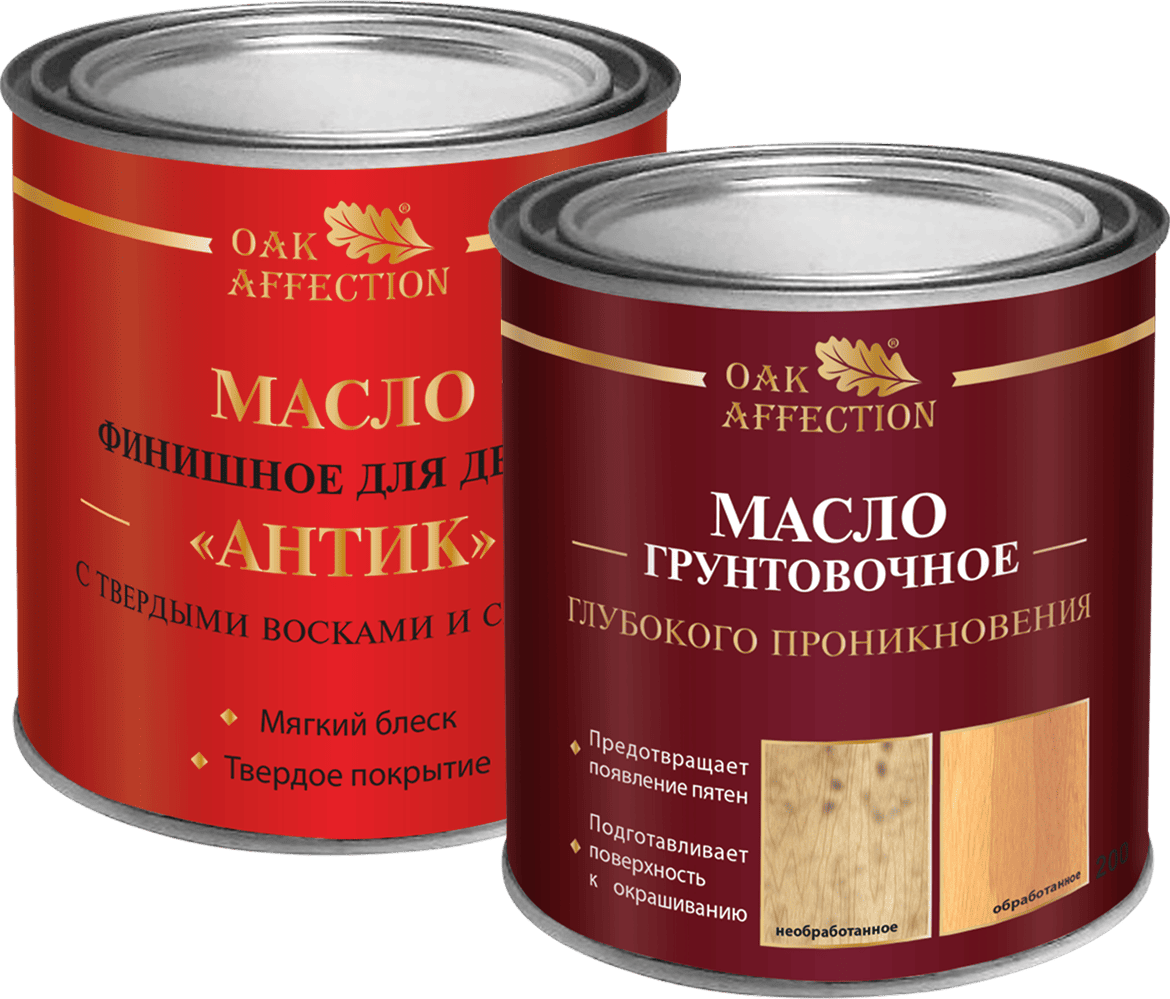 Набор масел для обработки деревянное мебели (грунтовочное и финишное) oakaffection 