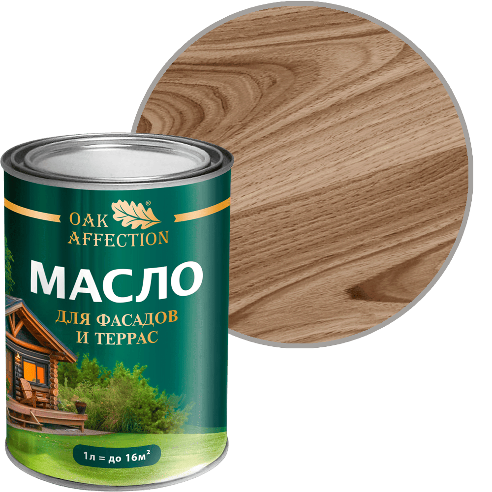 Масло для террас и фасадов OAK AFFECTION 1000 мл, орех темный